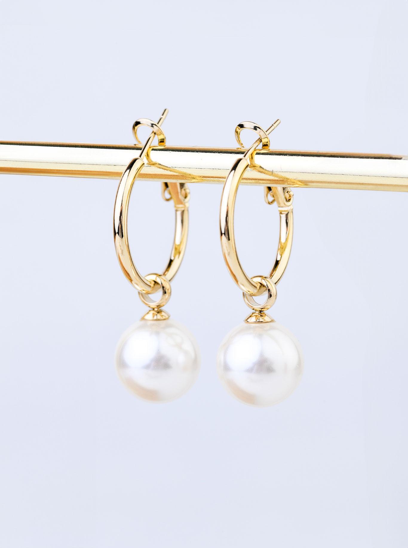 Cercei cerc, perle, aurie S2V72283-Z