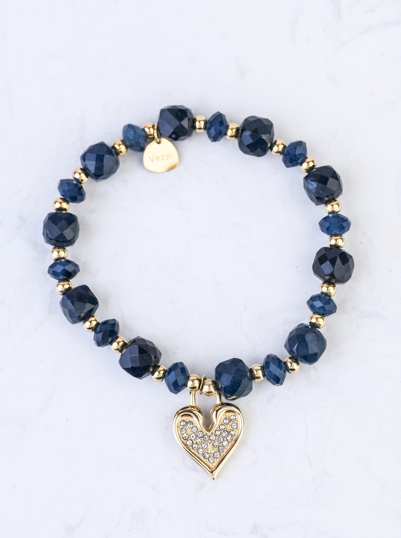 Brățară inimă, Safir, oțel auriu S108913Z00