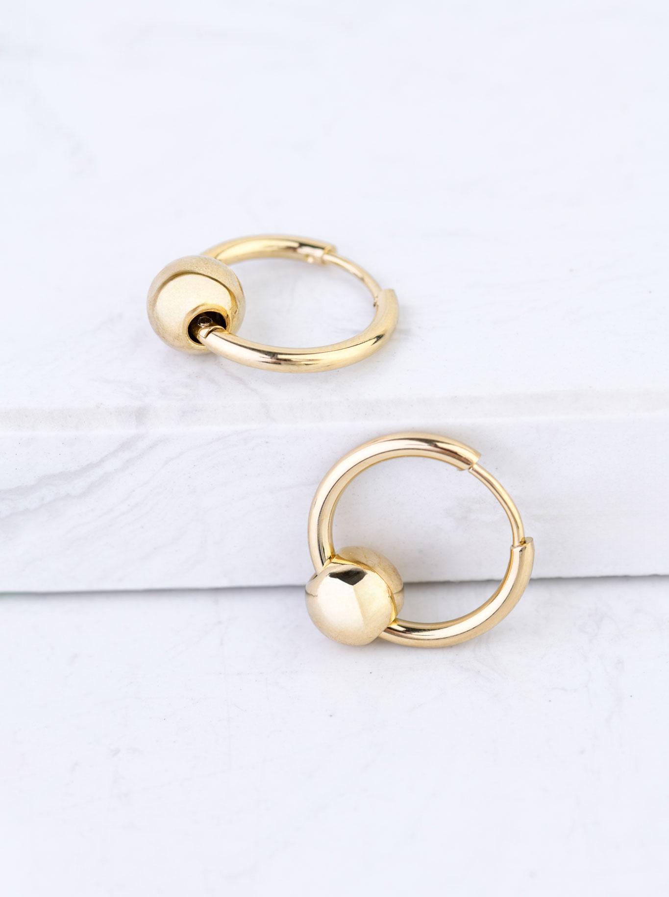 Cercei cercel cu biluță, oțel placat cu aur S209614Z00