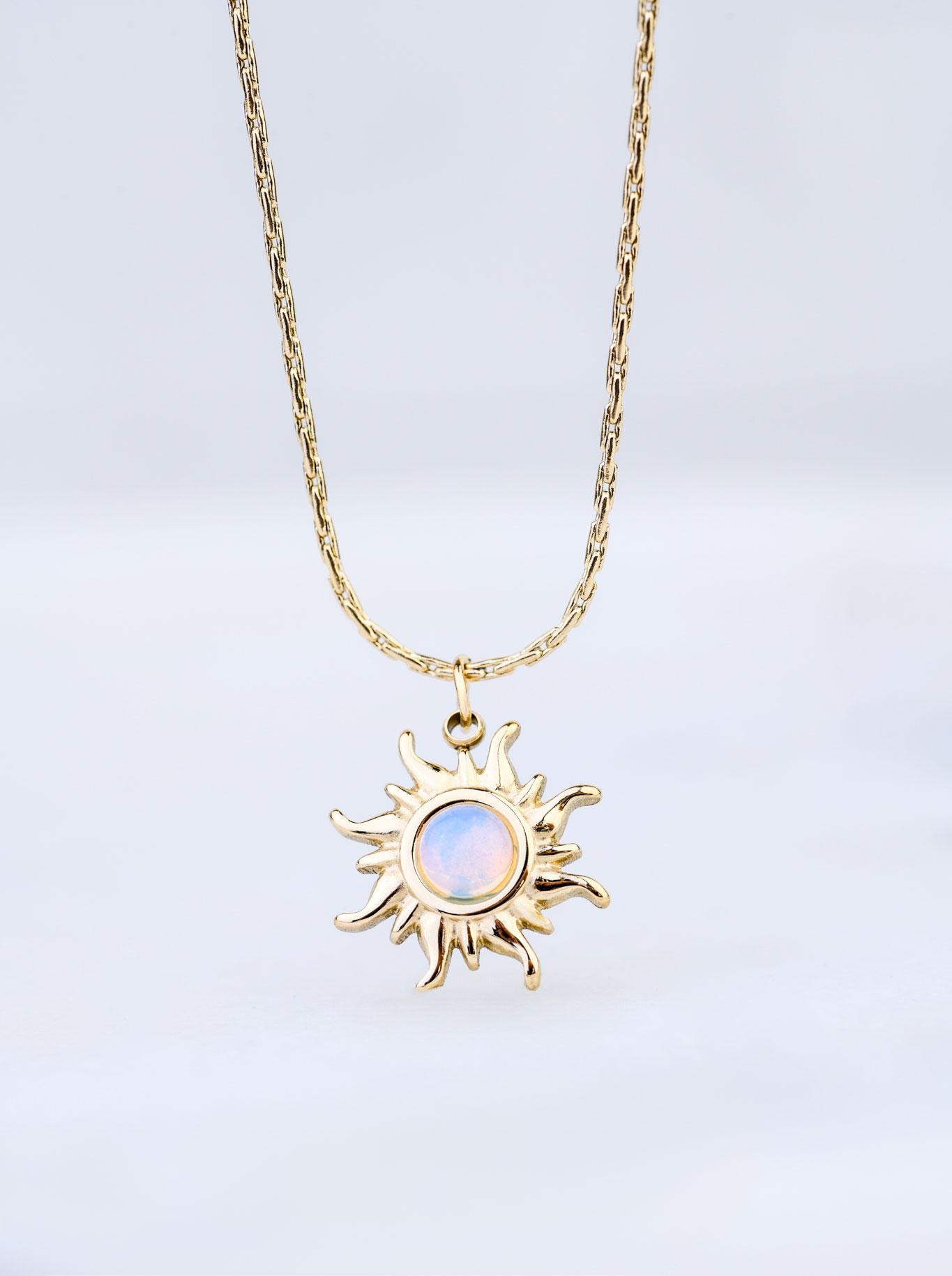 Colier soare, Opal, oțel aurit S309340Z00