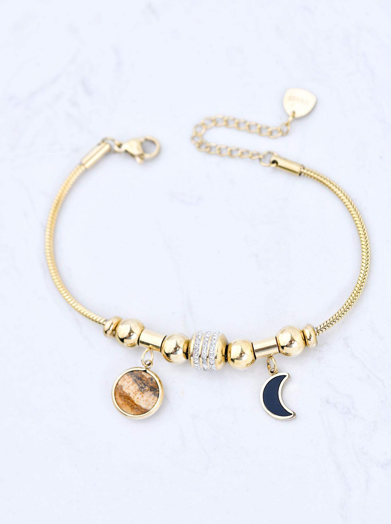 Brățară Lună, Jaspe, oțel placat cu aur S109843Z00.