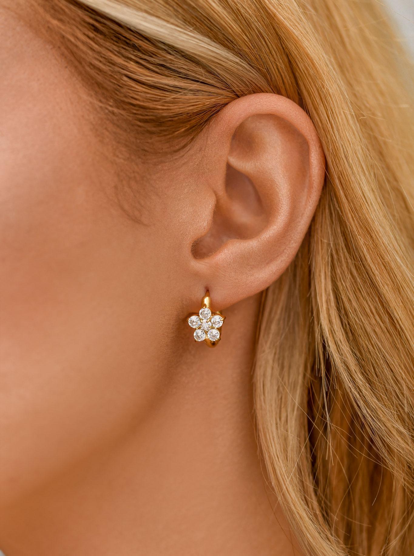 Cercei cercuri cu cristale, oțel aurit S211337Z00