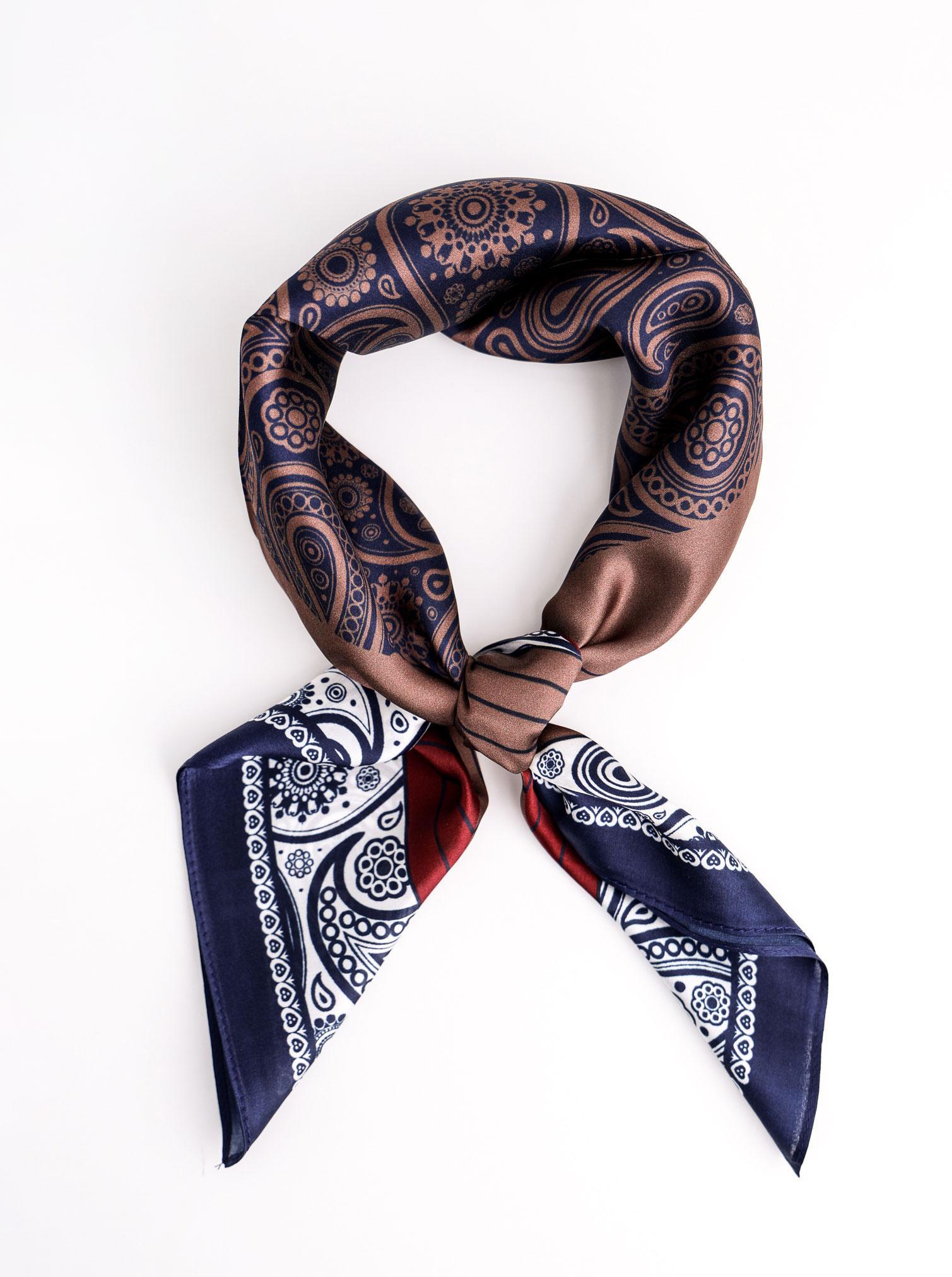 Eșarfă de Mătase, Paisley, 65 cm x 65 cm, AP11938-07