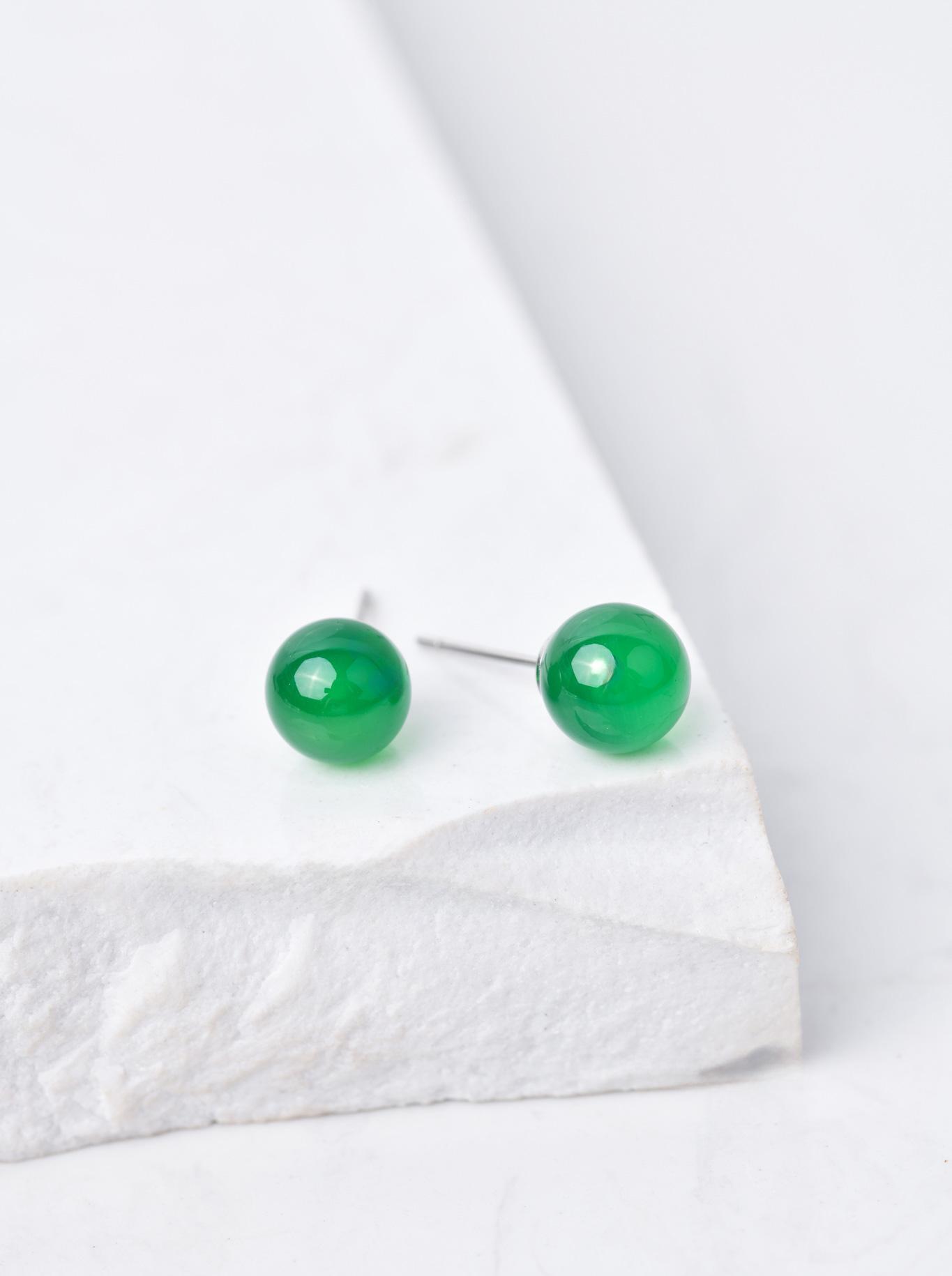 Cercei Agat Verde, argint S206776S00